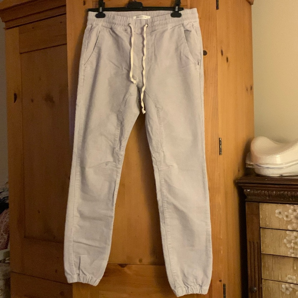 Men’s Pacsun joggers, size small, greige color. Baby chords. Really nice